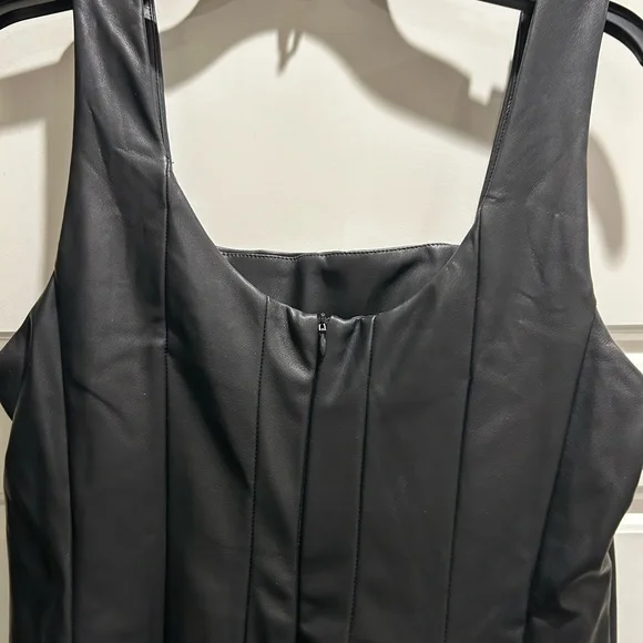 Fate Black Faux Leather Dress - Picture 4 of 11